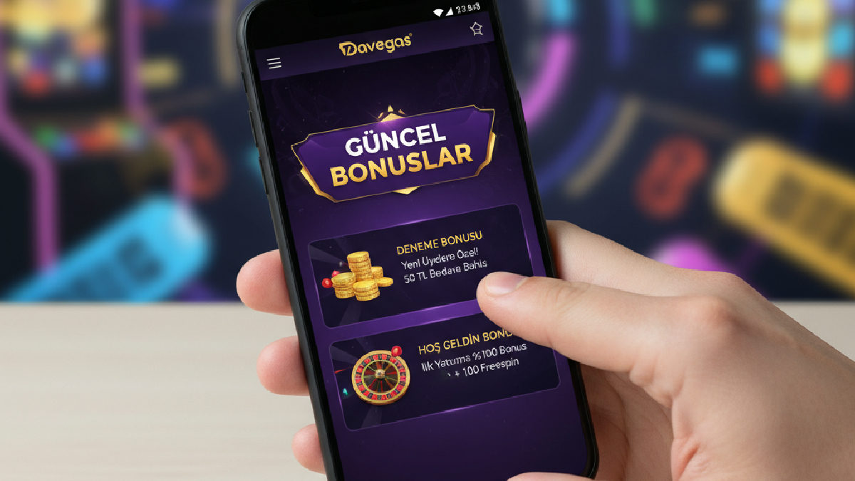 Davegas mobil uygulaması ekranında görüntülenen güncel bonus kampanyası detayları